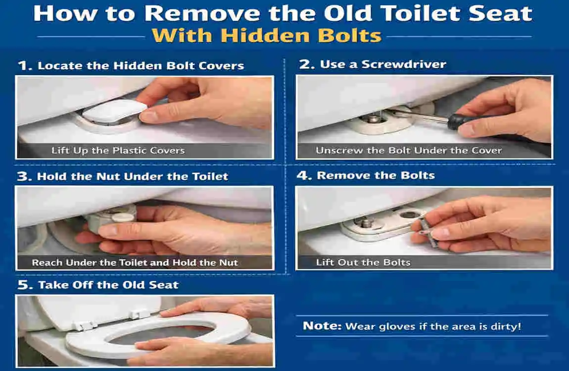 how to change toilet seat with hidden bolts