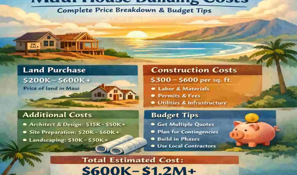 how much does it cost to build a house in maui