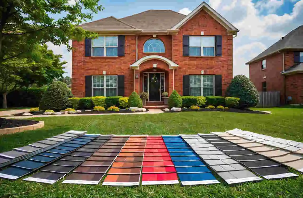 brick house roof color