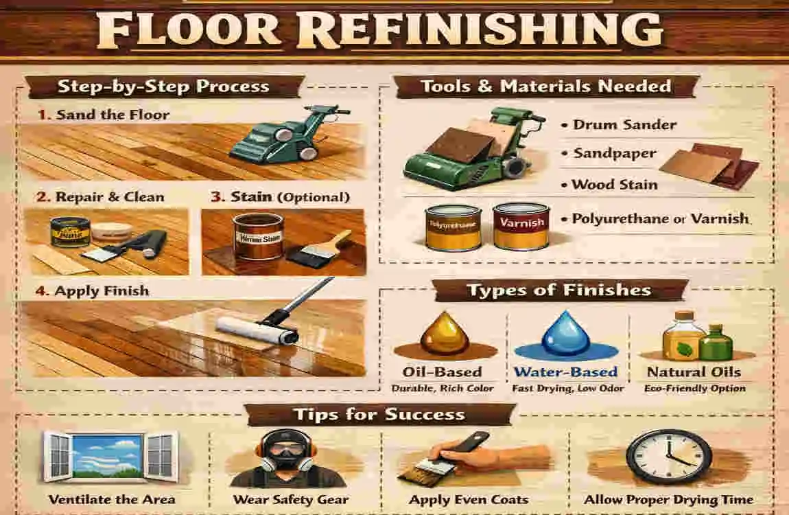 how to refinish floors while living in house