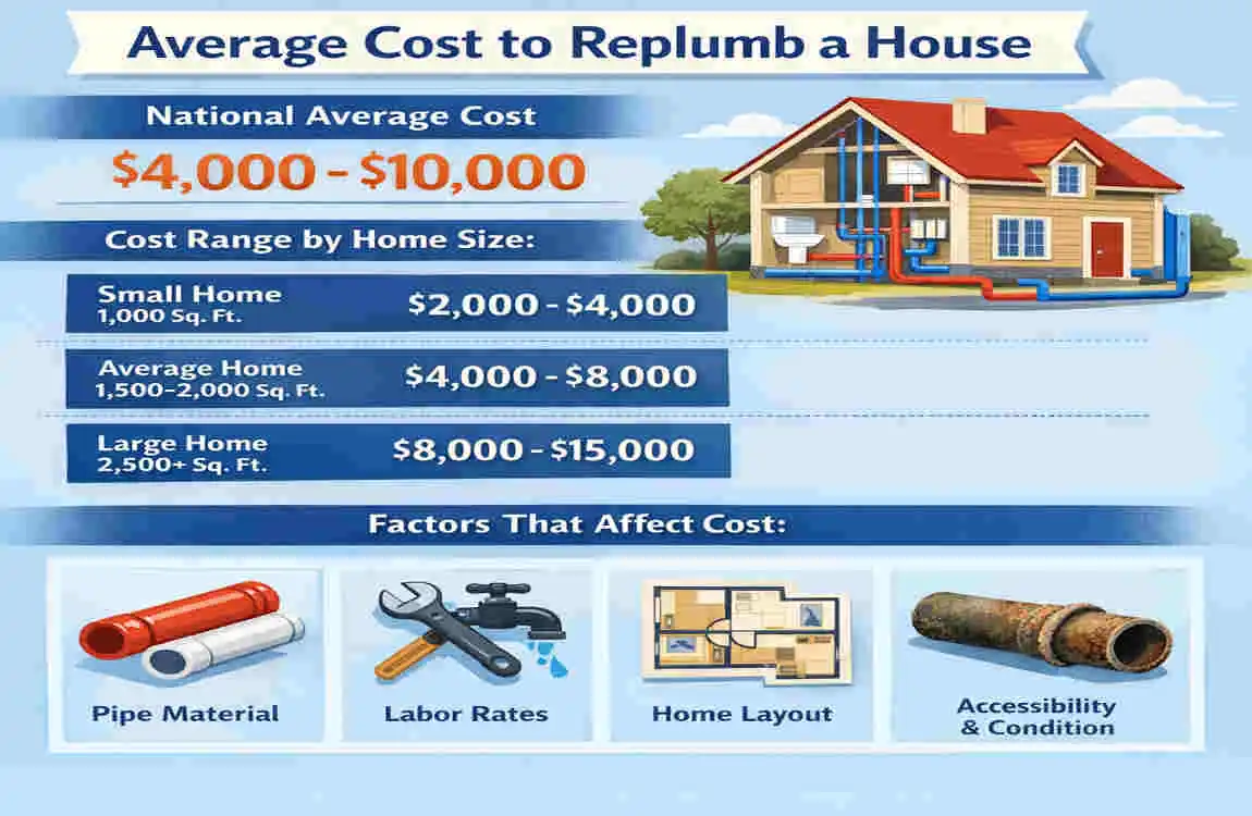 how much to re plumb a house