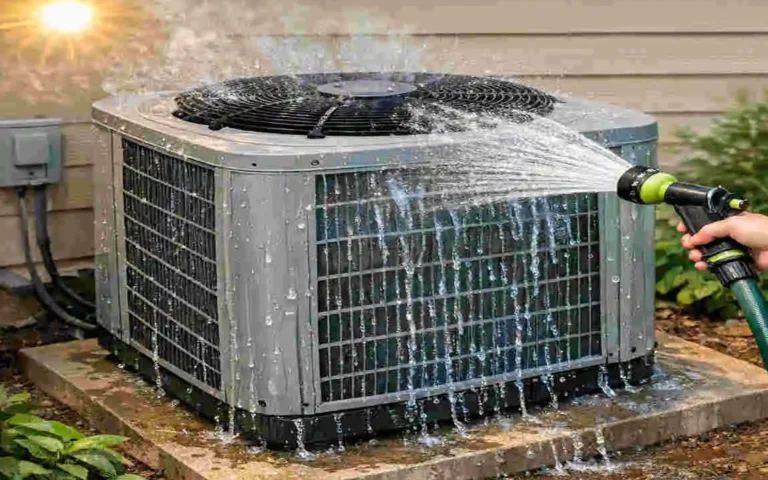 does spraying ac condenser with water help cool house