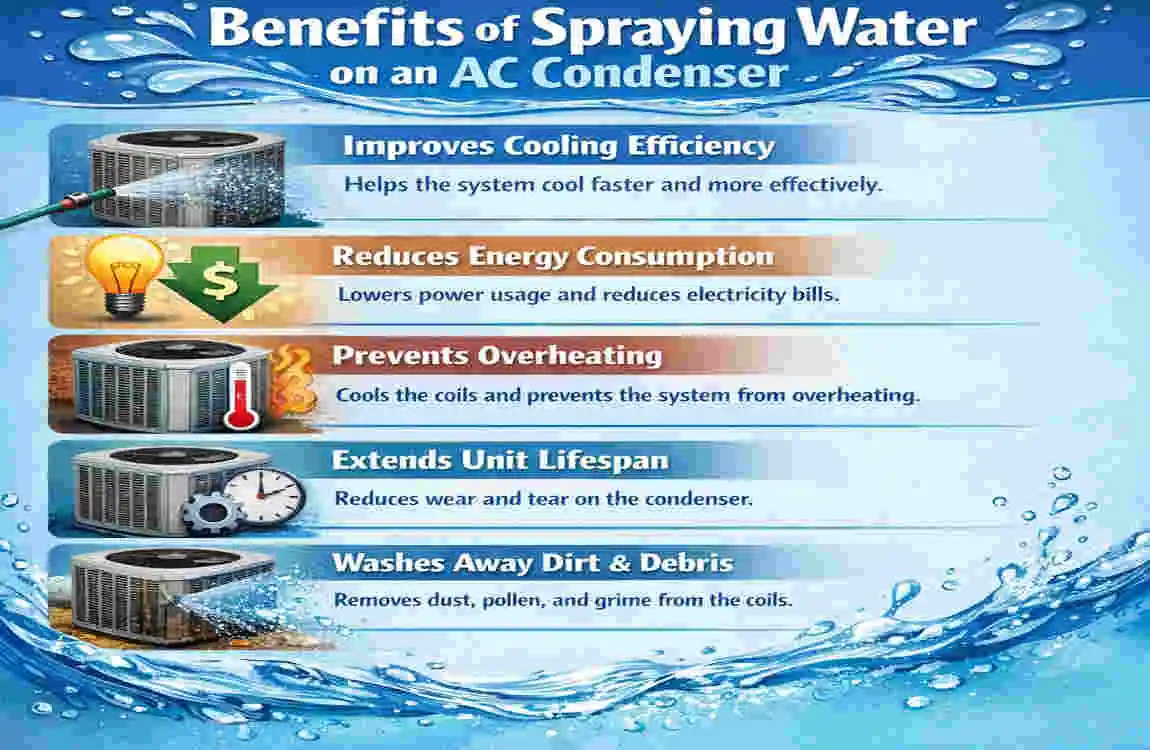 does spraying ac condenser with water help cool house