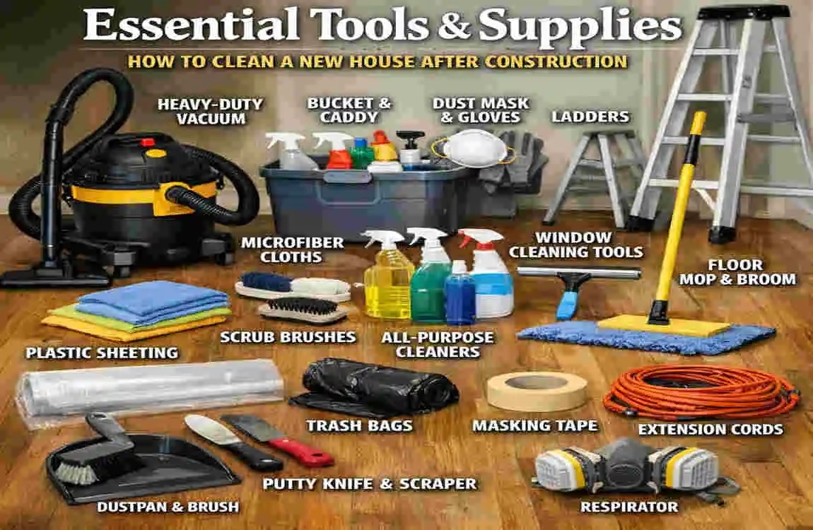 how to clean a new house after construction