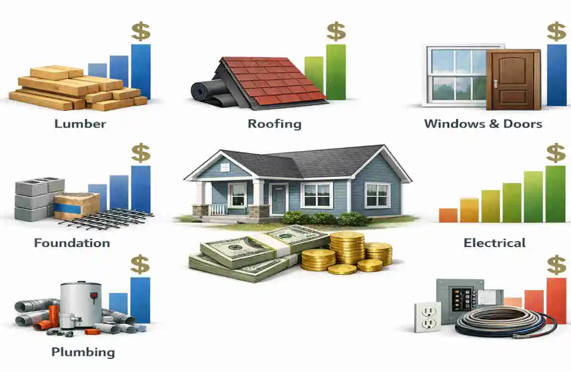 What is the material cost for a 1000 sq ft house?
