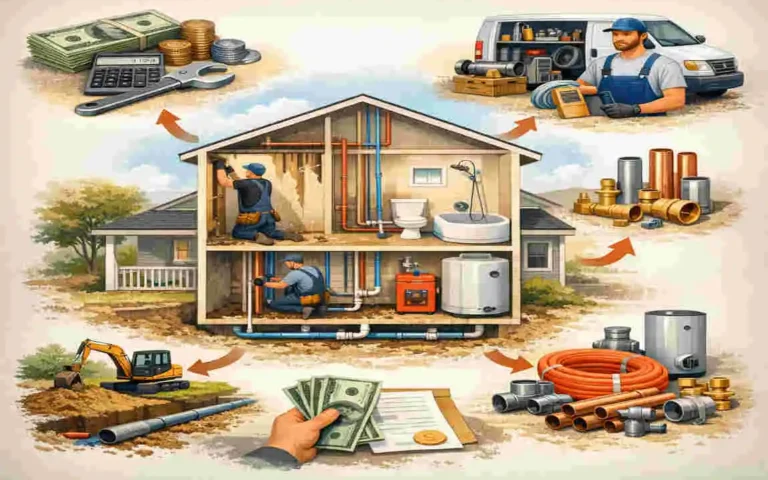 how much to re plumb a house