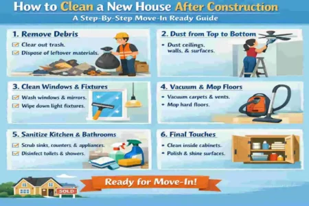 how to clean a new house after construction
