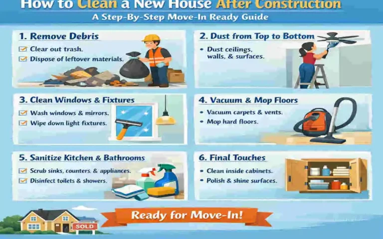 how to clean a new house after construction