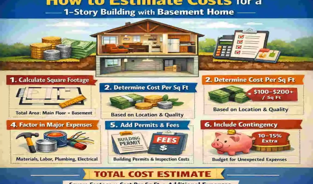 how much does it cost to build a 1 story building include basement