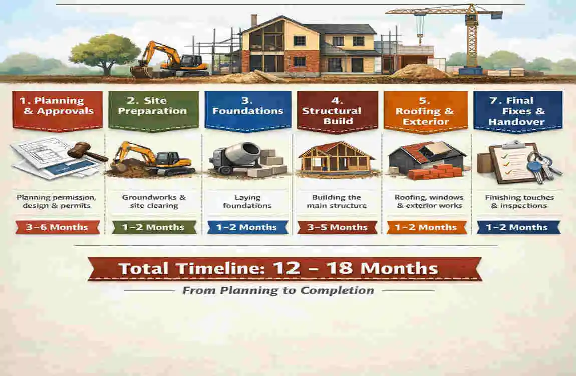 how long does it take to build a house uk