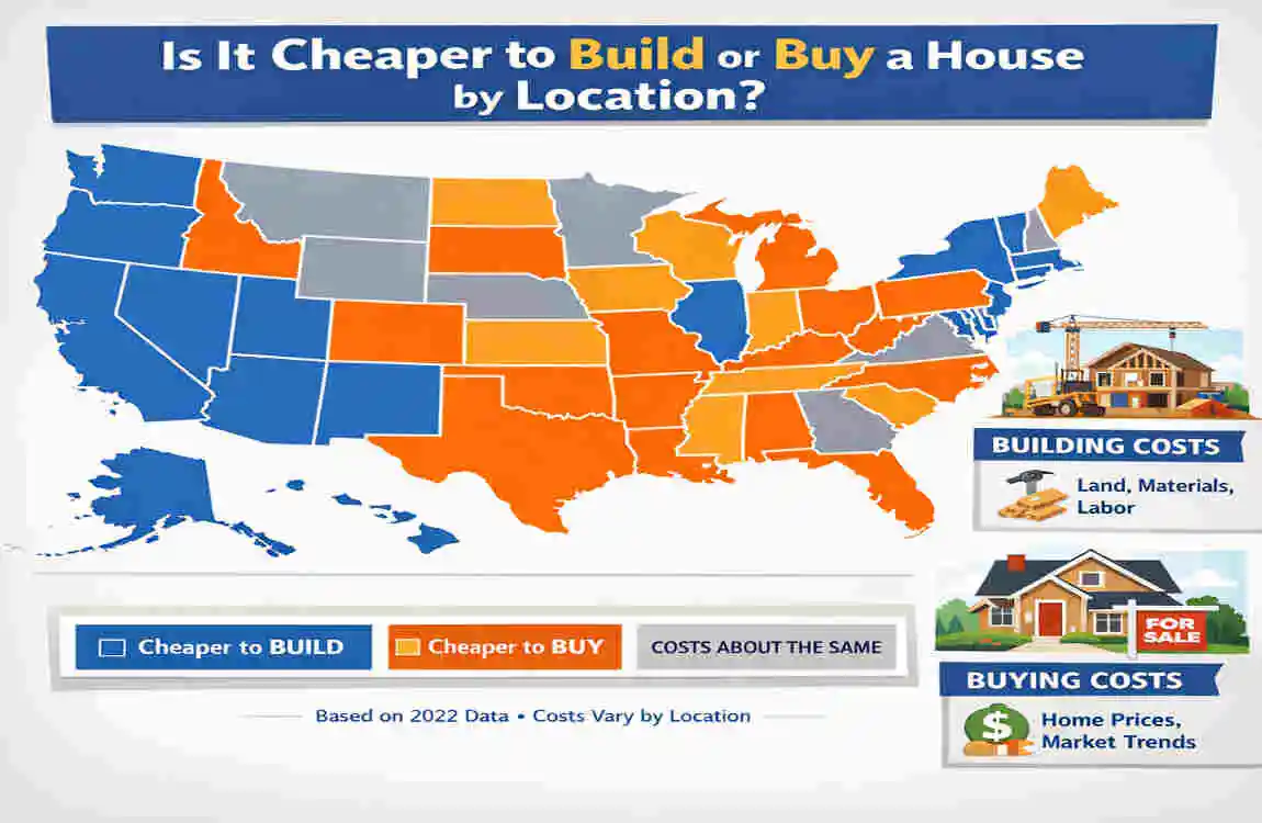 is cheaper to build or buy a house