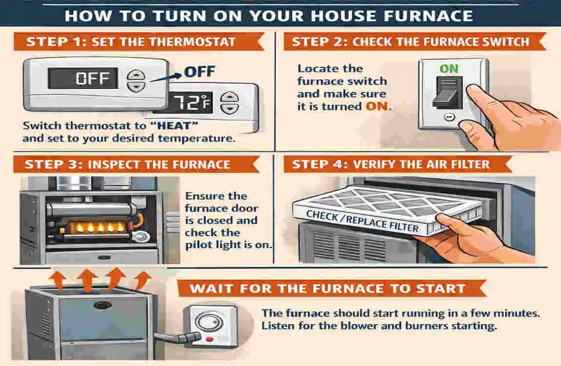 how to turn on the heater in house