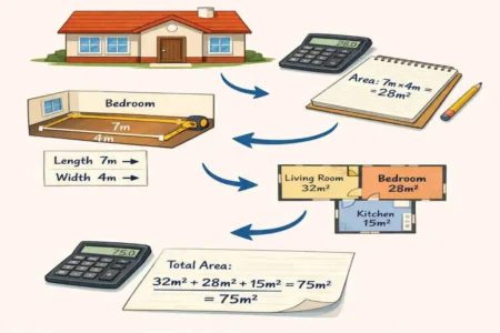 how do you calculate square meters of a house