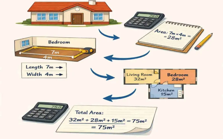 how do you calculate square meters of a house