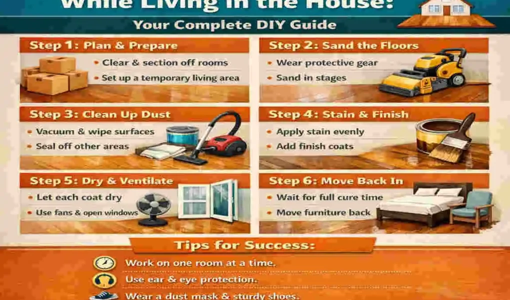 How to Refinish Floors While Living in the House: Your Complete DIY Guide