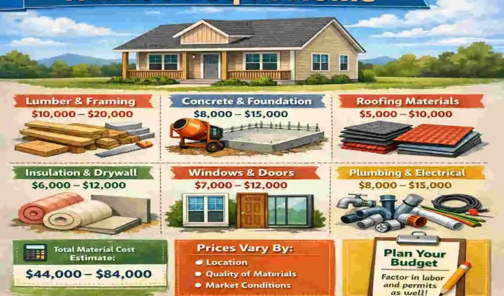 What is the material cost for a 1000 sq ft house?