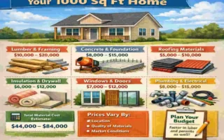What is the material cost for a 1000 sq ft house?