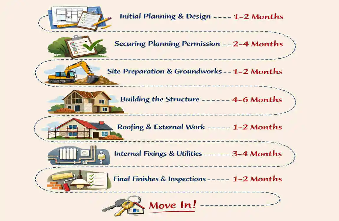 how long does it take to build a house uk