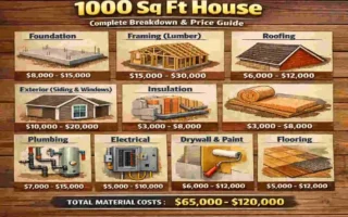 What is the material cost for a 1000 sq ft house?