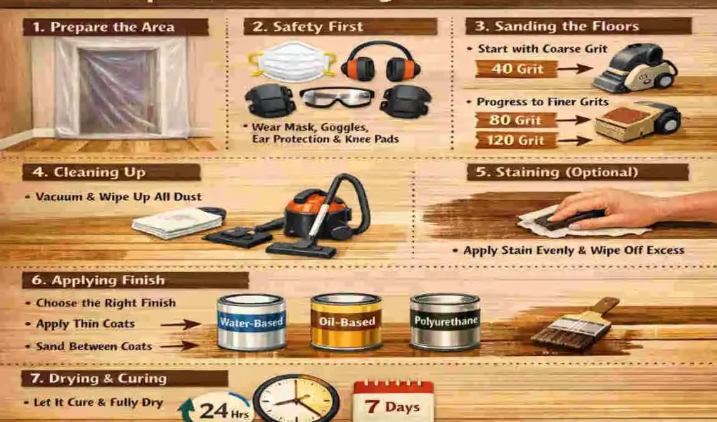 how to refinish floors while living in house