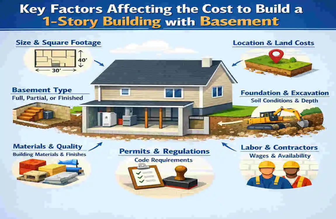 how much does it cost to build a 1 story building include basement