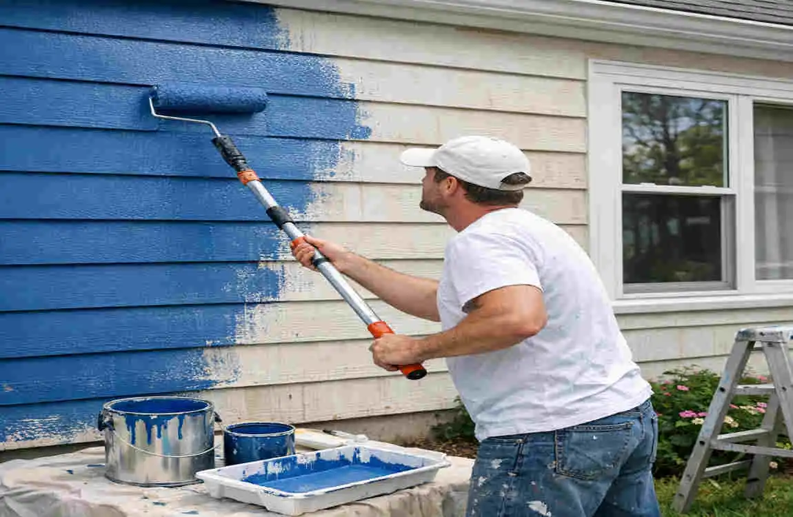 how to paint exterior house with roller