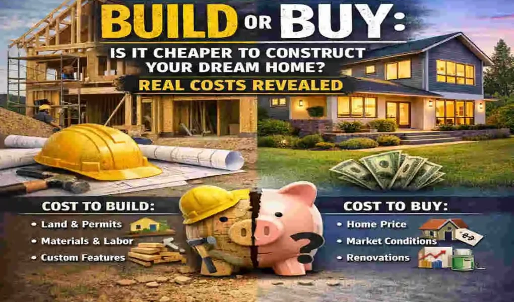 is cheaper to build or buy a house
