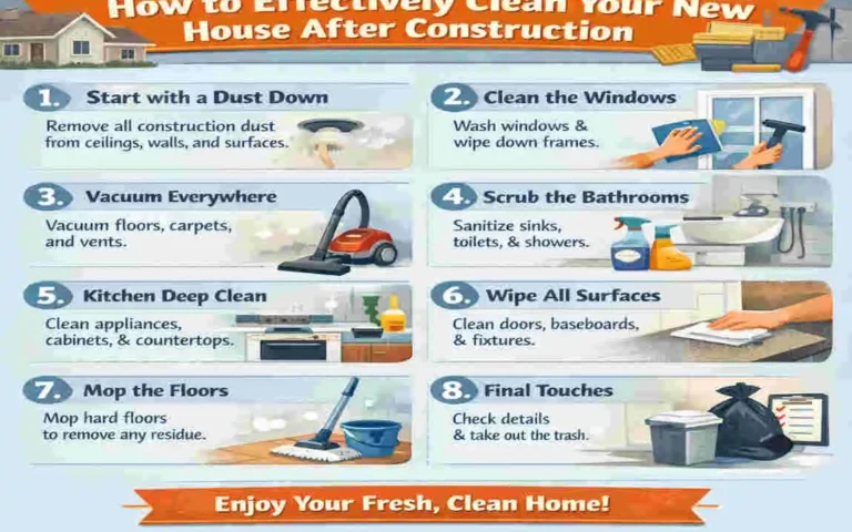 how to clean a new house after construction