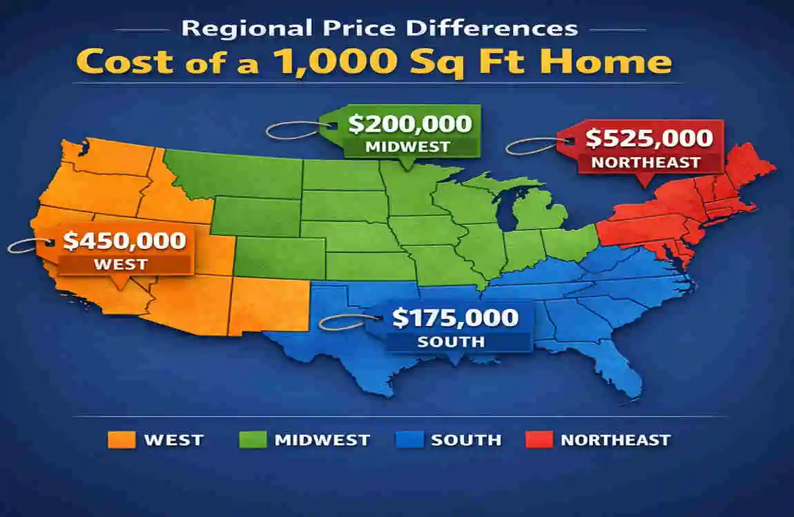 What is the material cost for a 1000 sq ft house?