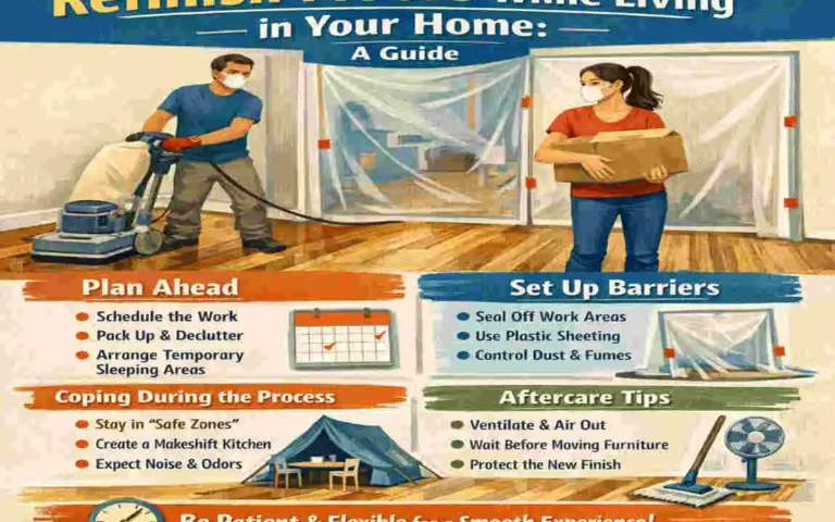 how to refinish floors while living in house