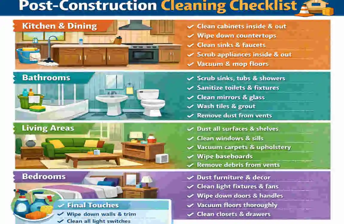 how to clean a new house after construction