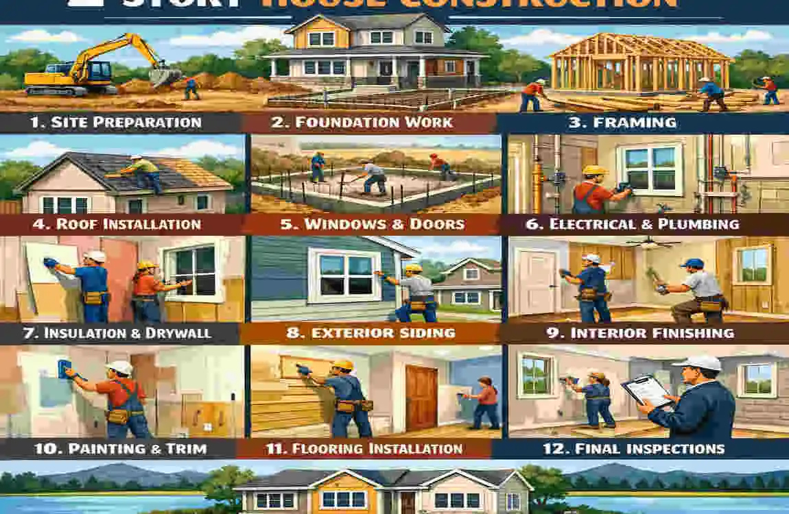 how high is a 2 story house construction
