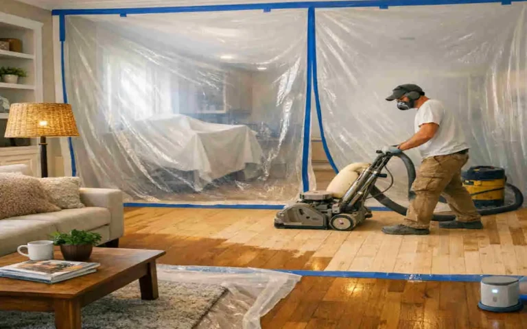 how to refinish floors while living in house