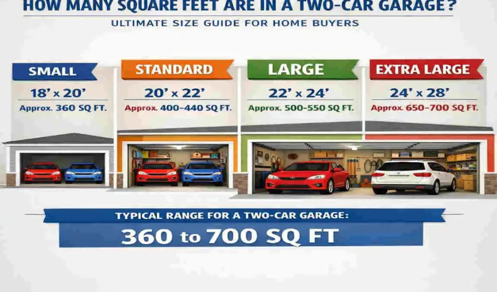 how many square feet are in a two car garage