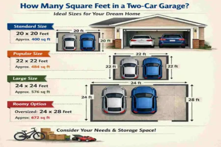 how many square feet are in a two car garage