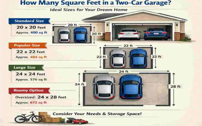 how many square feet are in a two car garage