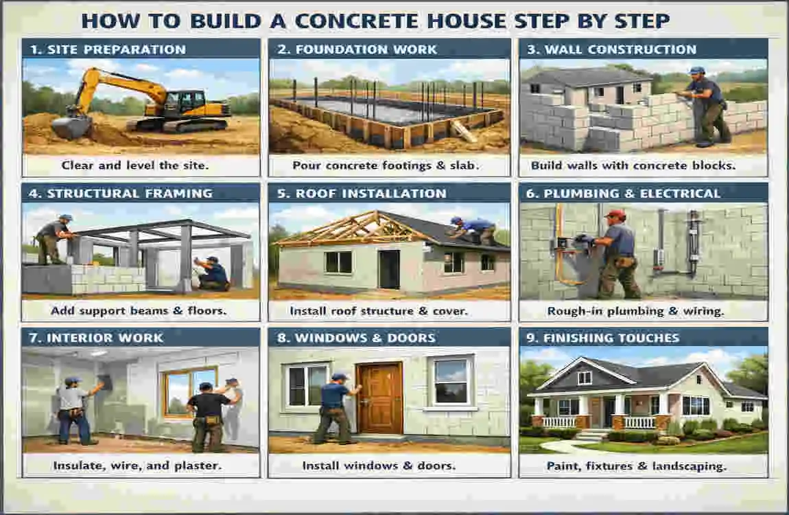 How to Build a Concrete House Step