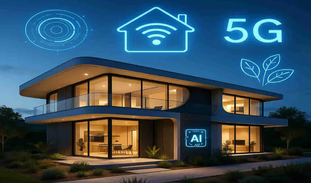 New Smart House Design: Cutting-Edge AI Automation, 5G Connectivity & Sustainable Living Trends