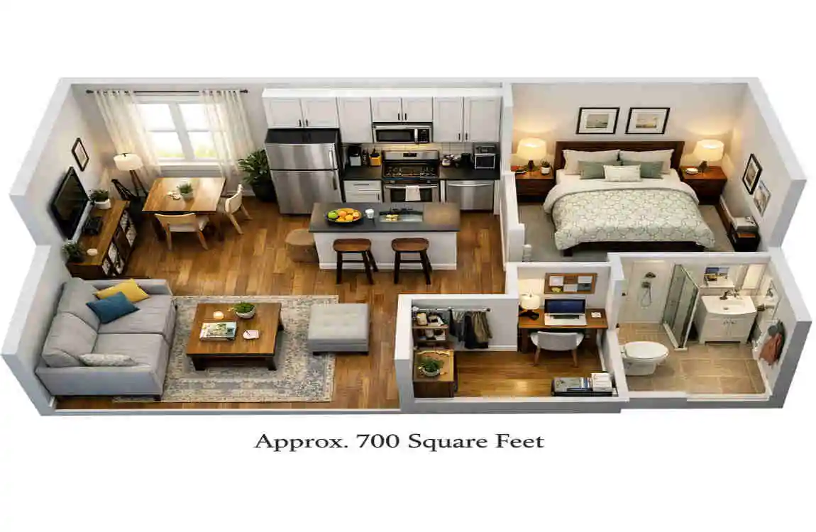 How Big Is a 700 Square Foot House?