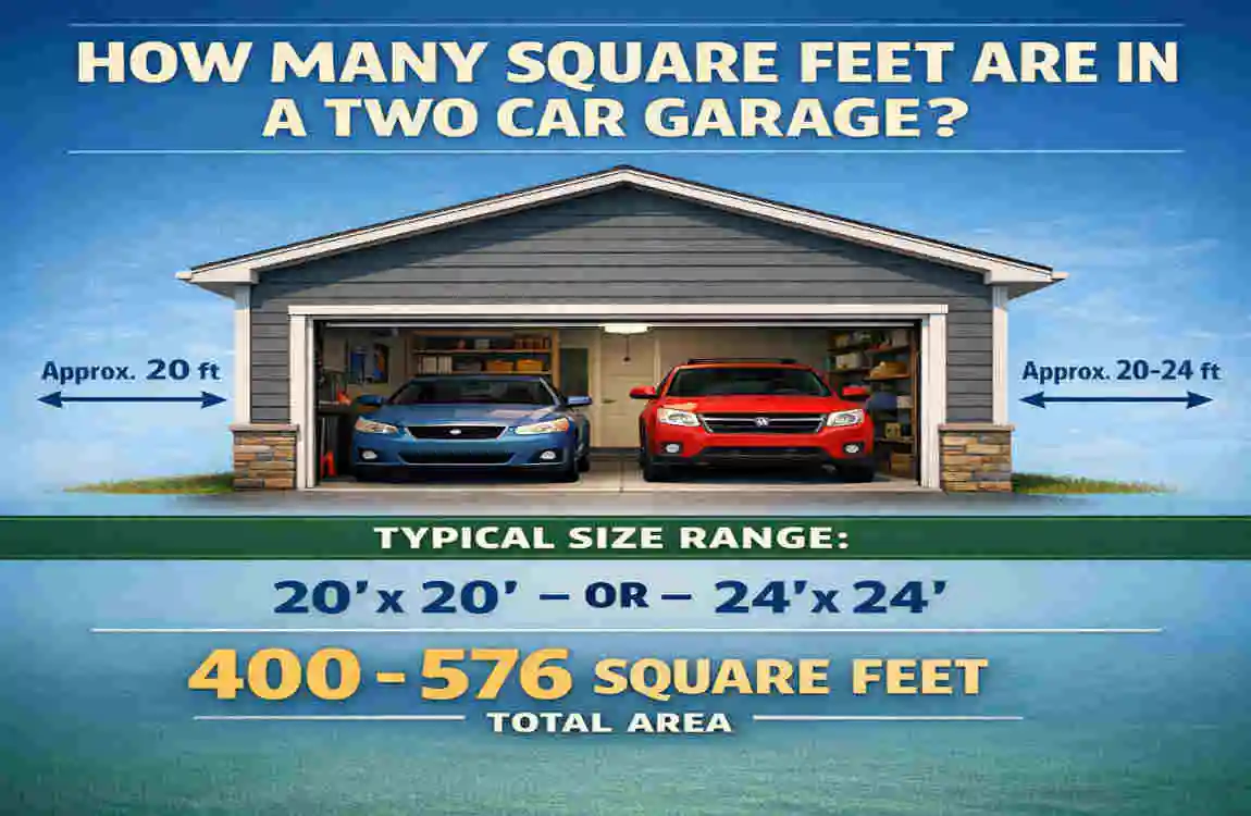 how many square feet are in a two car garage