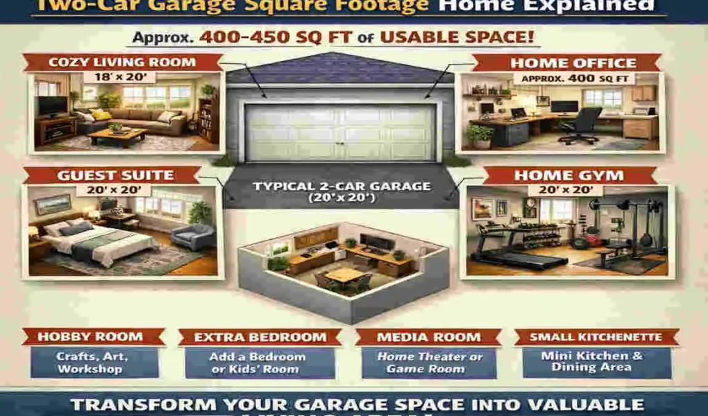 how many square feet are in a two car garage