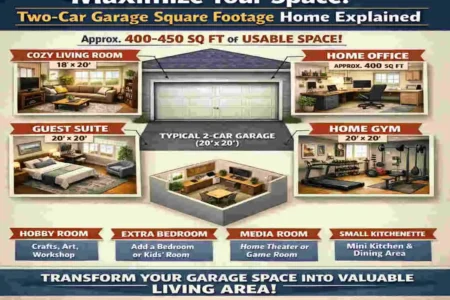 how many square feet are in a two car garage
