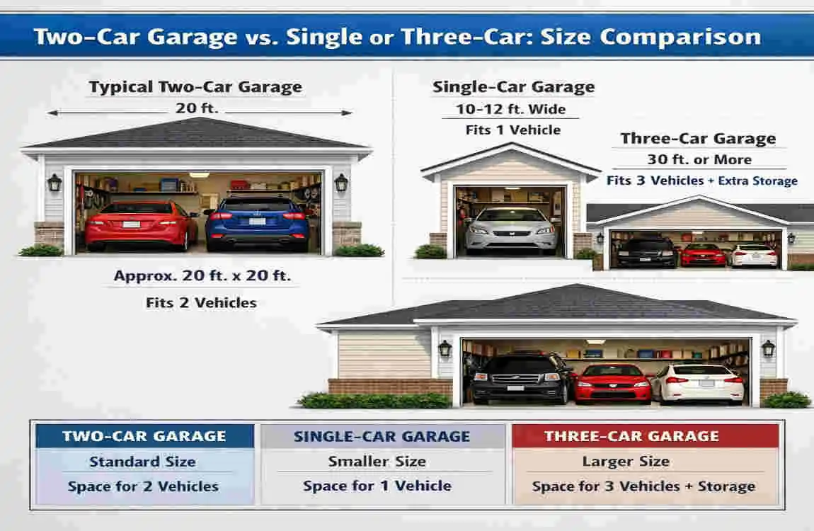 how many square feet are in a two car garage