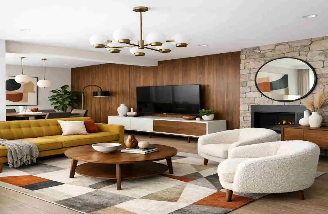 mid century modern homes decor