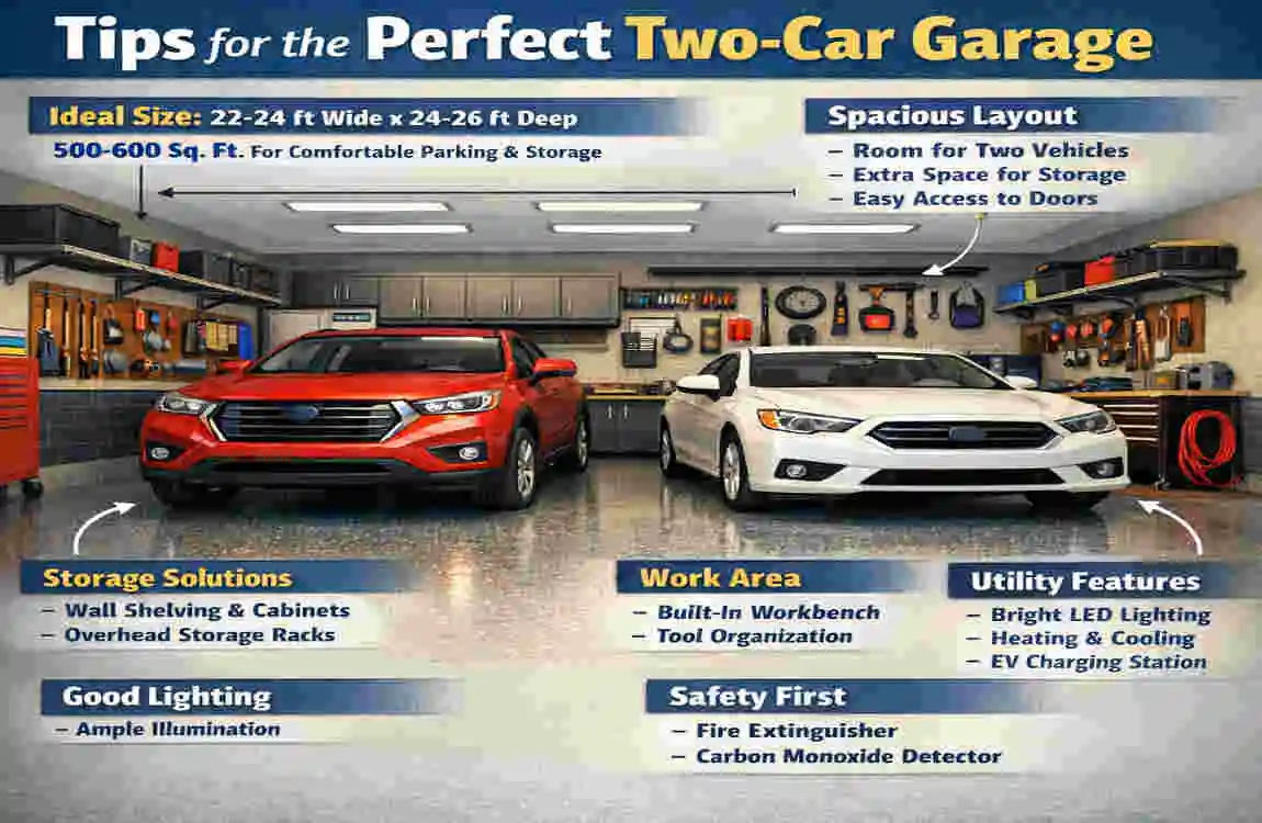 how many square feet are in a two car garage
