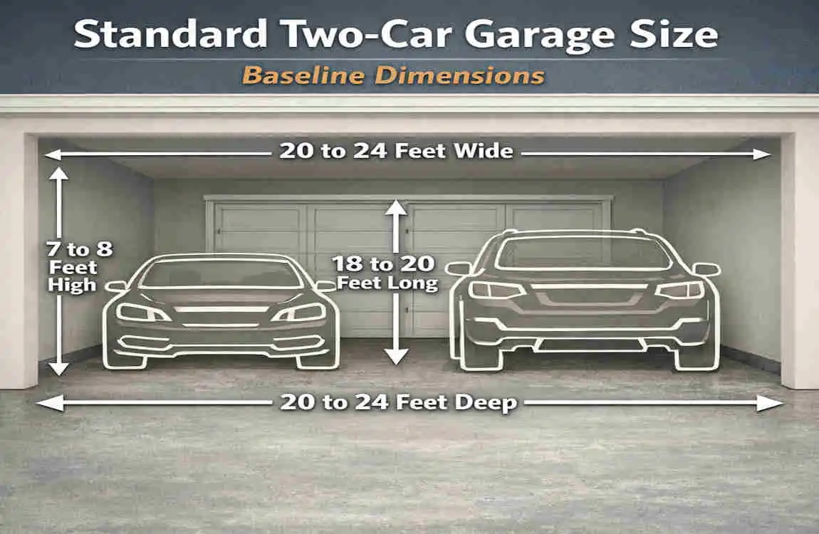 how many square feet are in a two car garage
