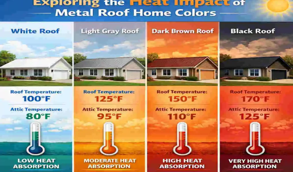 are different color metal roofs hotter
