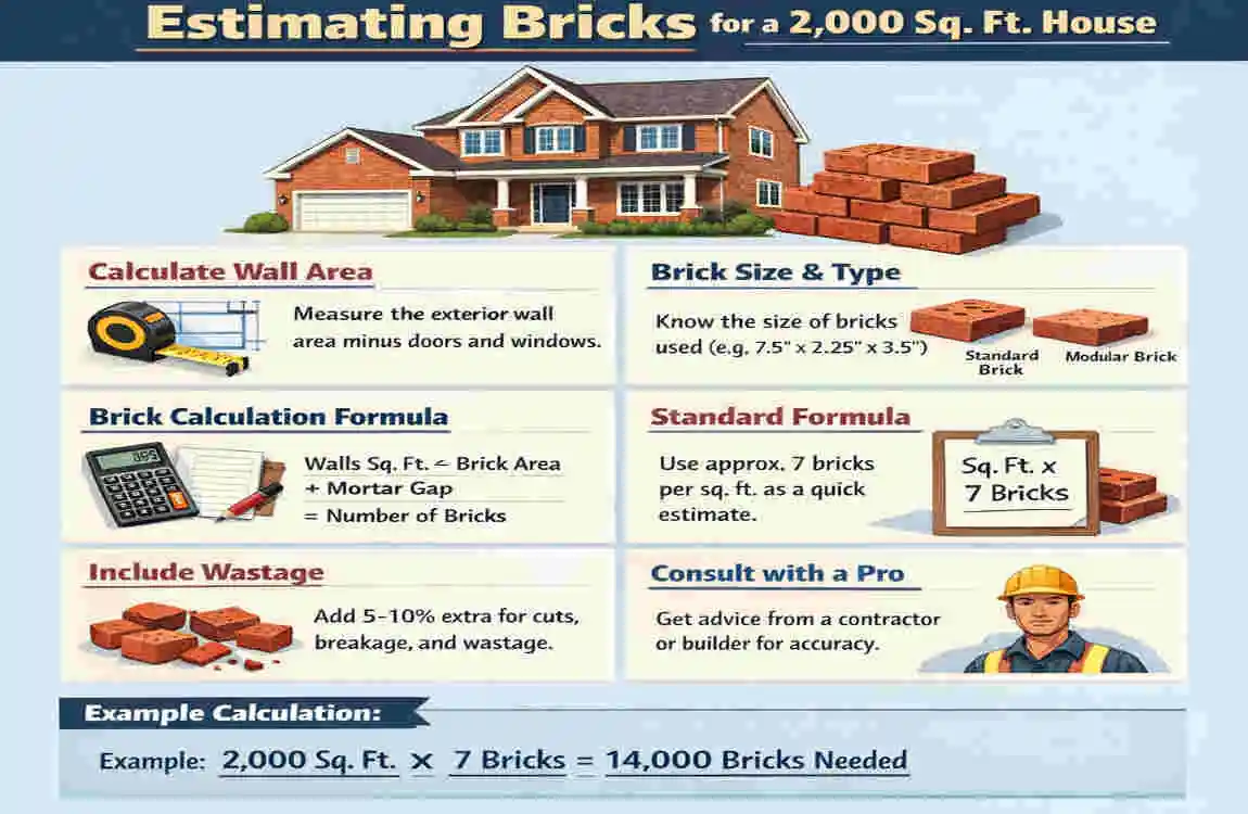 how many bricks for a 2000 sq ft house