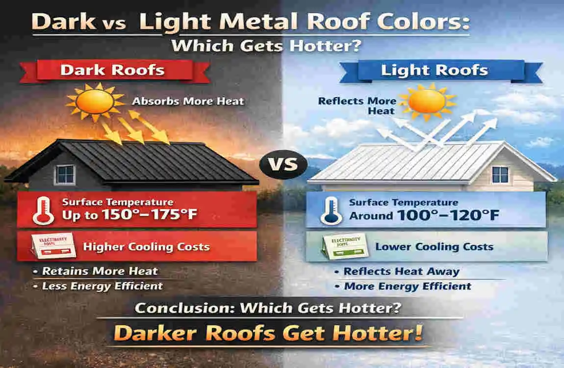 are different color metal roofs hotter