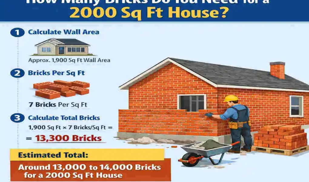 how many bricks for a 2000 sq ft house